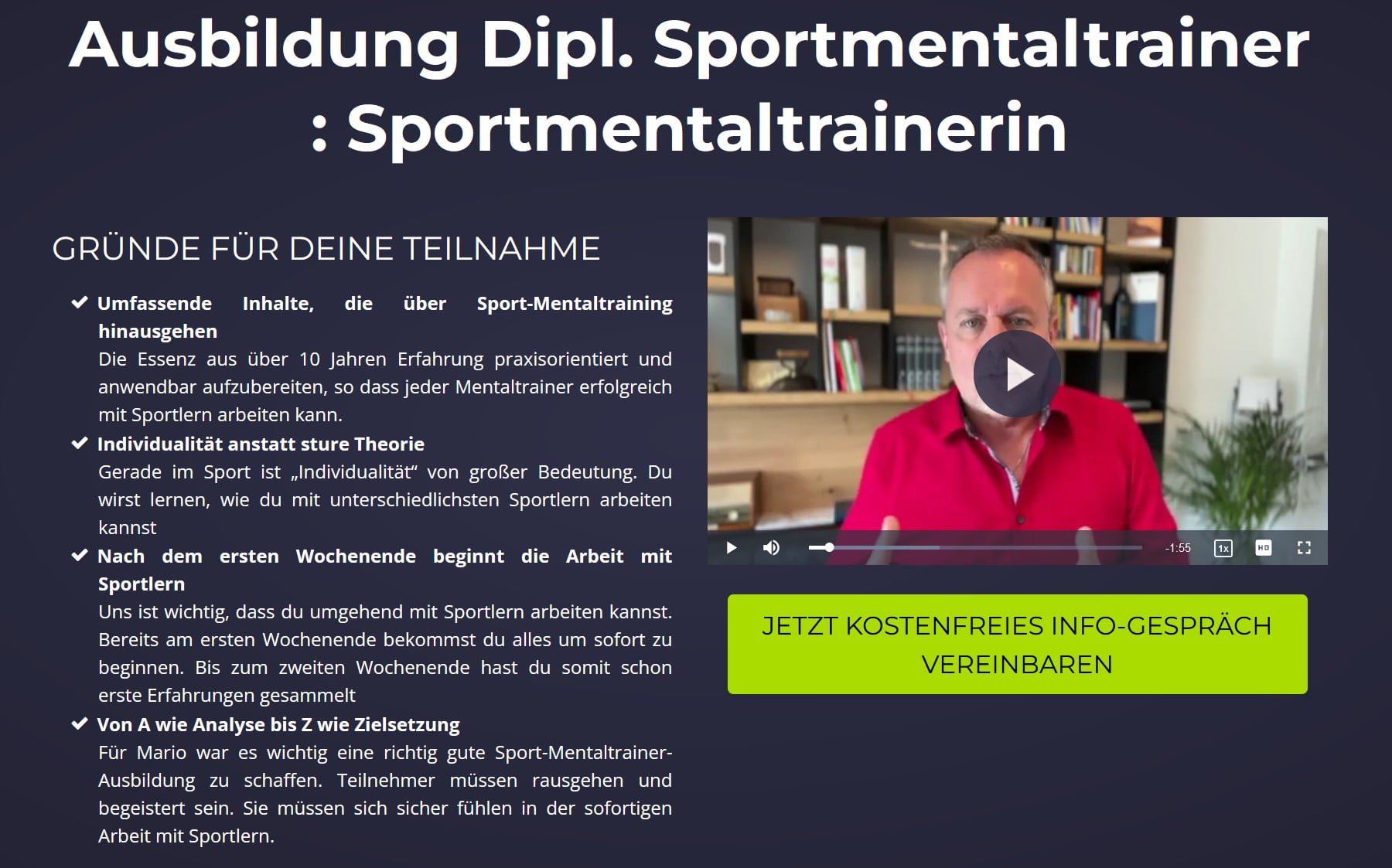 Ausbildung Dipl. Sport-Mentaltrainer:in